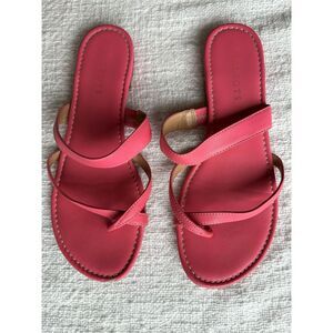 Talbots Women's Double Strap Slip-On Sandals Pink Casual